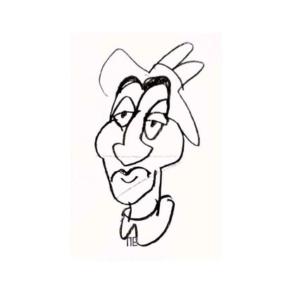 Nezih Danyal Tipler Kişiye Özel Sertifikalı Sınırlı Fine Art Karikatür Baskı NTP00483