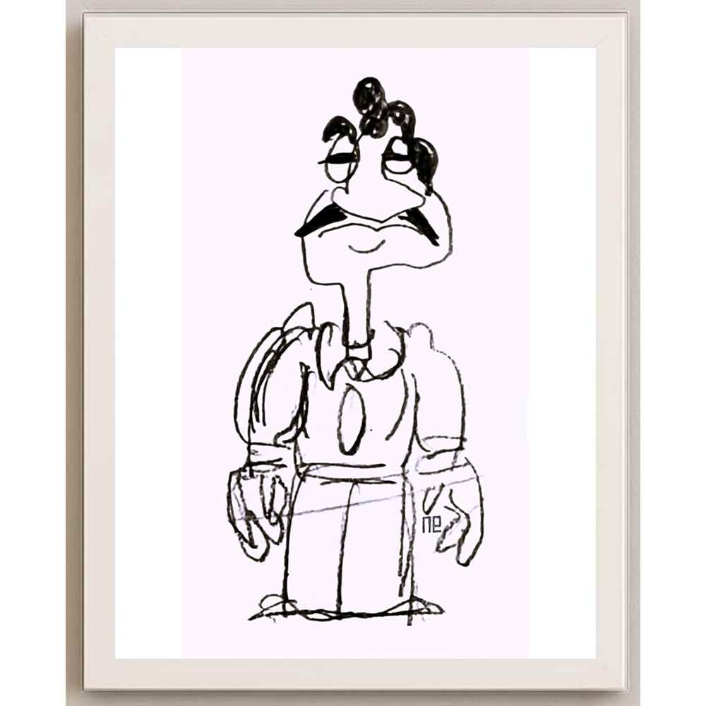 Nezih Danyal Tipler Kişiye Özel Sertifikalı Sınırlı Fine Art Karikatür Baskı NTP00484