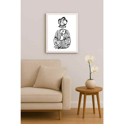 Nezih Danyal Tipler Kişiye Özel Sertifikalı Sınırlı Fine Art Karikatür Baskı NTP00486