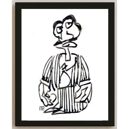 Nezih Danyal Tipler Kişiye Özel Sertifikalı Sınırlı Fine Art Karikatür Baskı NTP00486