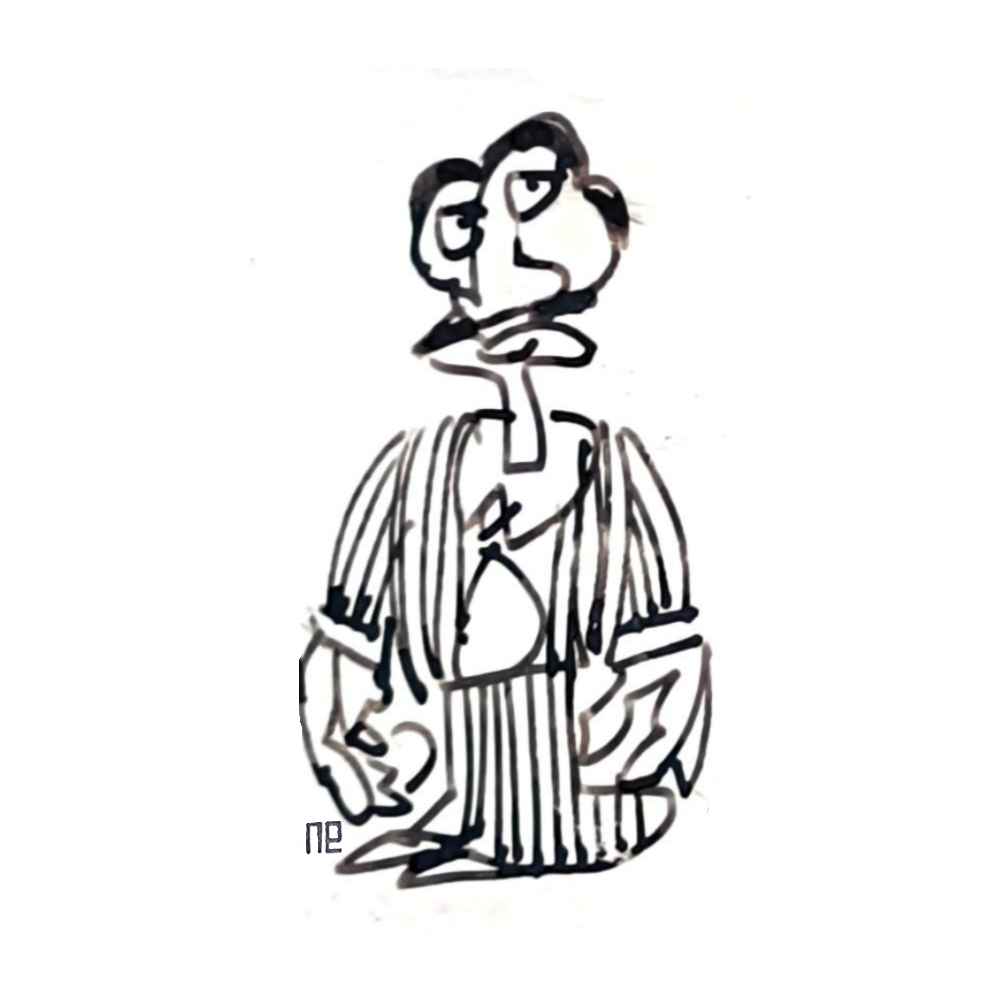 Nezih Danyal Tipler Kişiye Özel Sertifikalı Sınırlı Fine Art Karikatür Baskı NTP00486