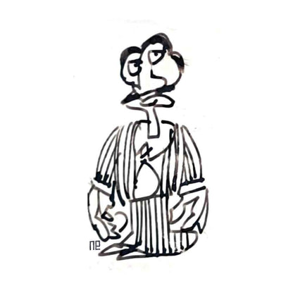 Nezih Danyal Tipler Kişiye Özel Sertifikalı Sınırlı Fine Art Karikatür Baskı NTP00486