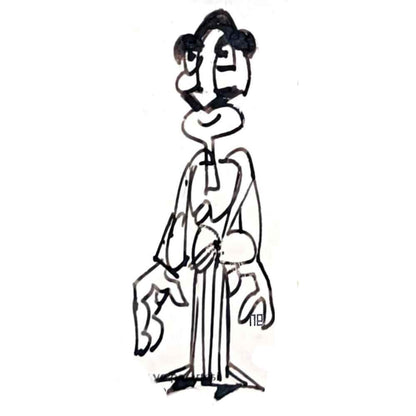 Nezih Danyal Tipler Kişiye Özel Sertifikalı Sınırlı Fine Art Karikatür Baskı NTP00488