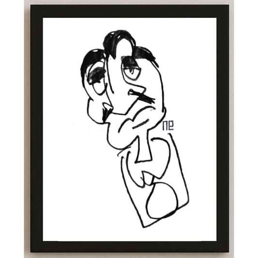 Nezih Danyal Tipler Kişiye Özel Sertifikalı Sınırlı Fine Art Karikatür Baskı NTP00490