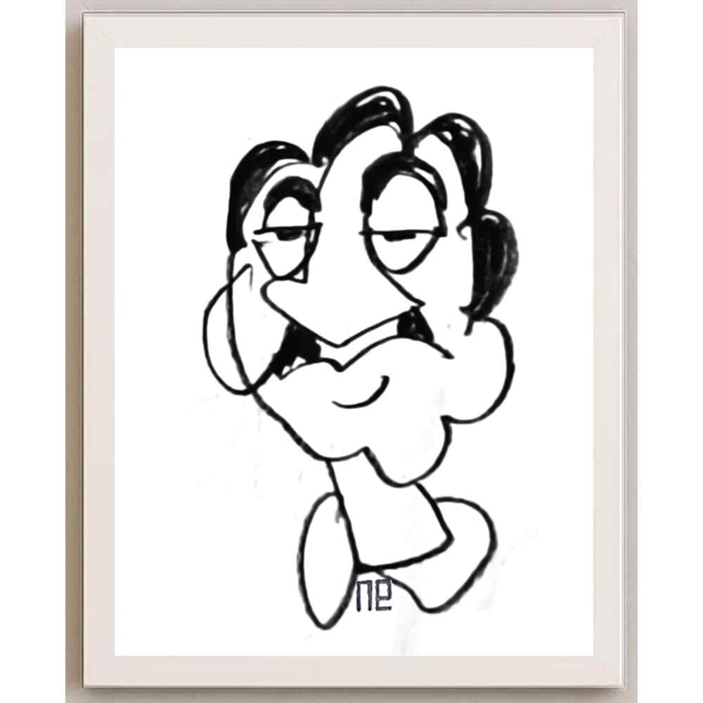 Nezih Danyal Tipler Kişiye Özel Sertifikalı Sınırlı Fine Art Karikatür Baskı NTP00491