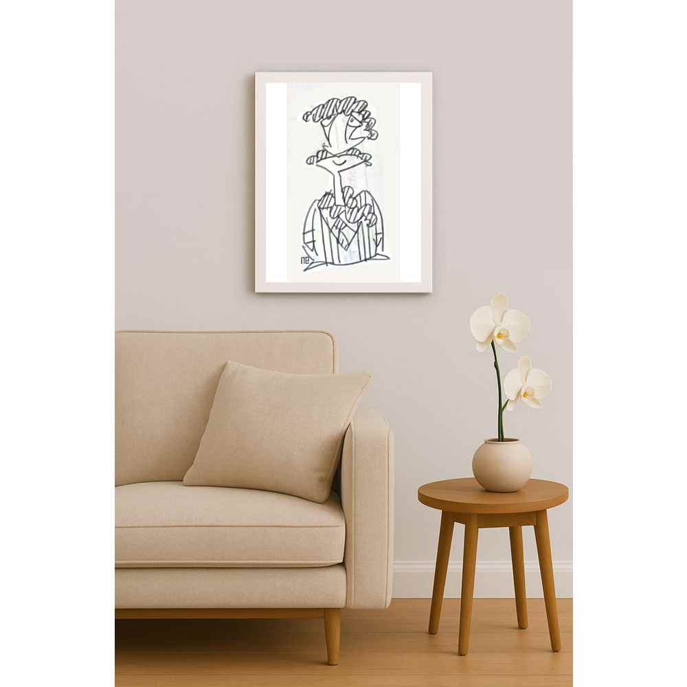 Nezih Danyal Tipler Kişiye Özel Sertifikalı Sınırlı Fine Art Karikatür Baskı NTP00496