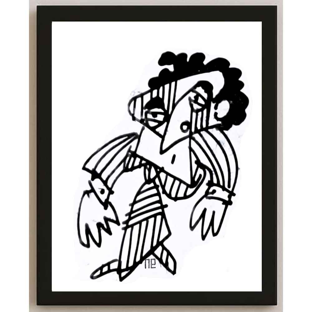 Nezih Danyal Tipler Kişiye Özel Sertifikalı Sınırlı Fine Art Karikatür Baskı NTP00497