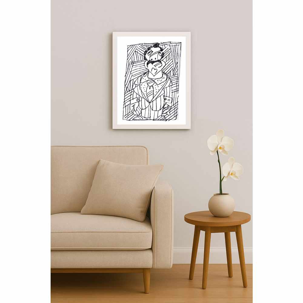 Nezih Danyal Tipler Kişiye Özel Sertifikalı Sınırlı Fine Art Karikatür Baskı NTP00878