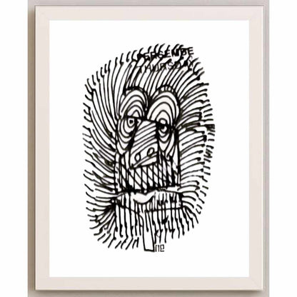 Nezih Danyal Tipler Kişiye Özel Sertifikalı Sınırlı Fine Art Karikatür Baskı NTP01238